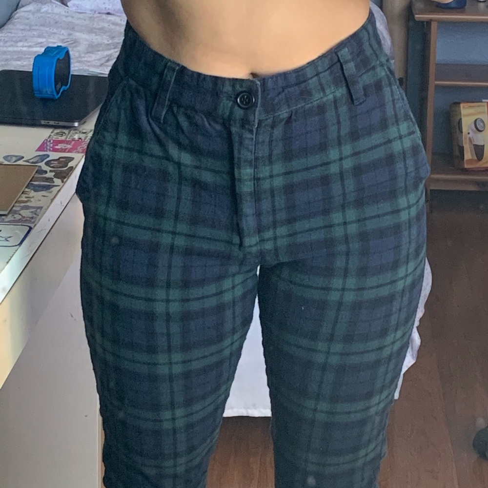 Green Plaid Trousers